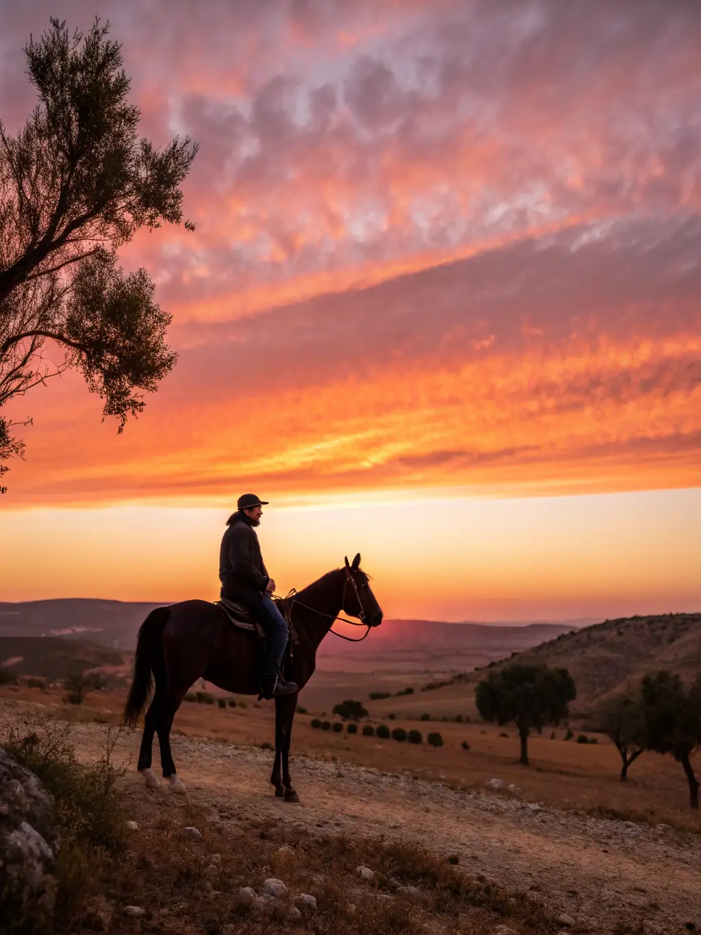 A rider and horse silhouetted against a sunset, symbolizing the enduring legacy and long-term vision of Champion Pride.